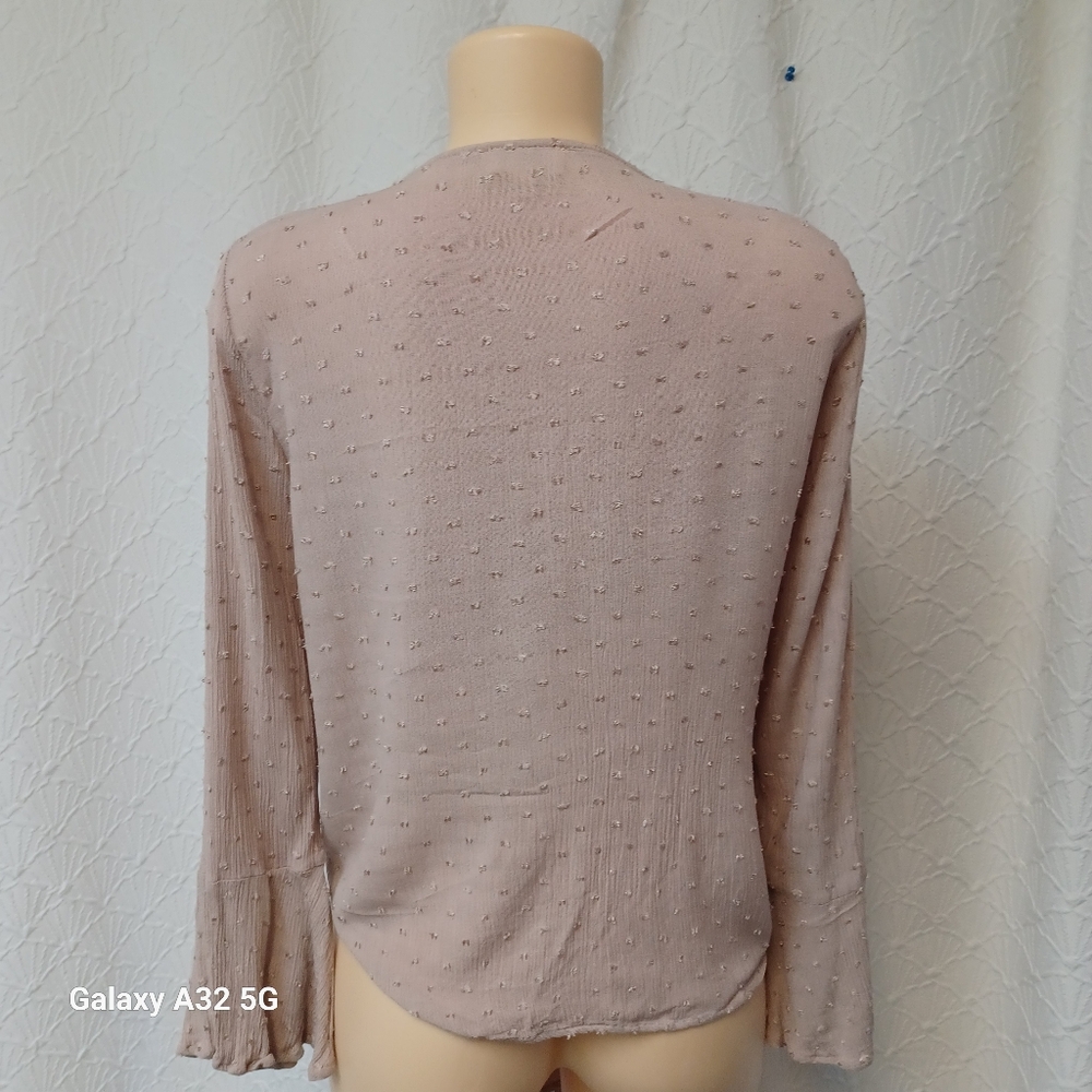 Entro Women's Blouse - Light Pink Tie-Front Size M - Picture 12 of 16